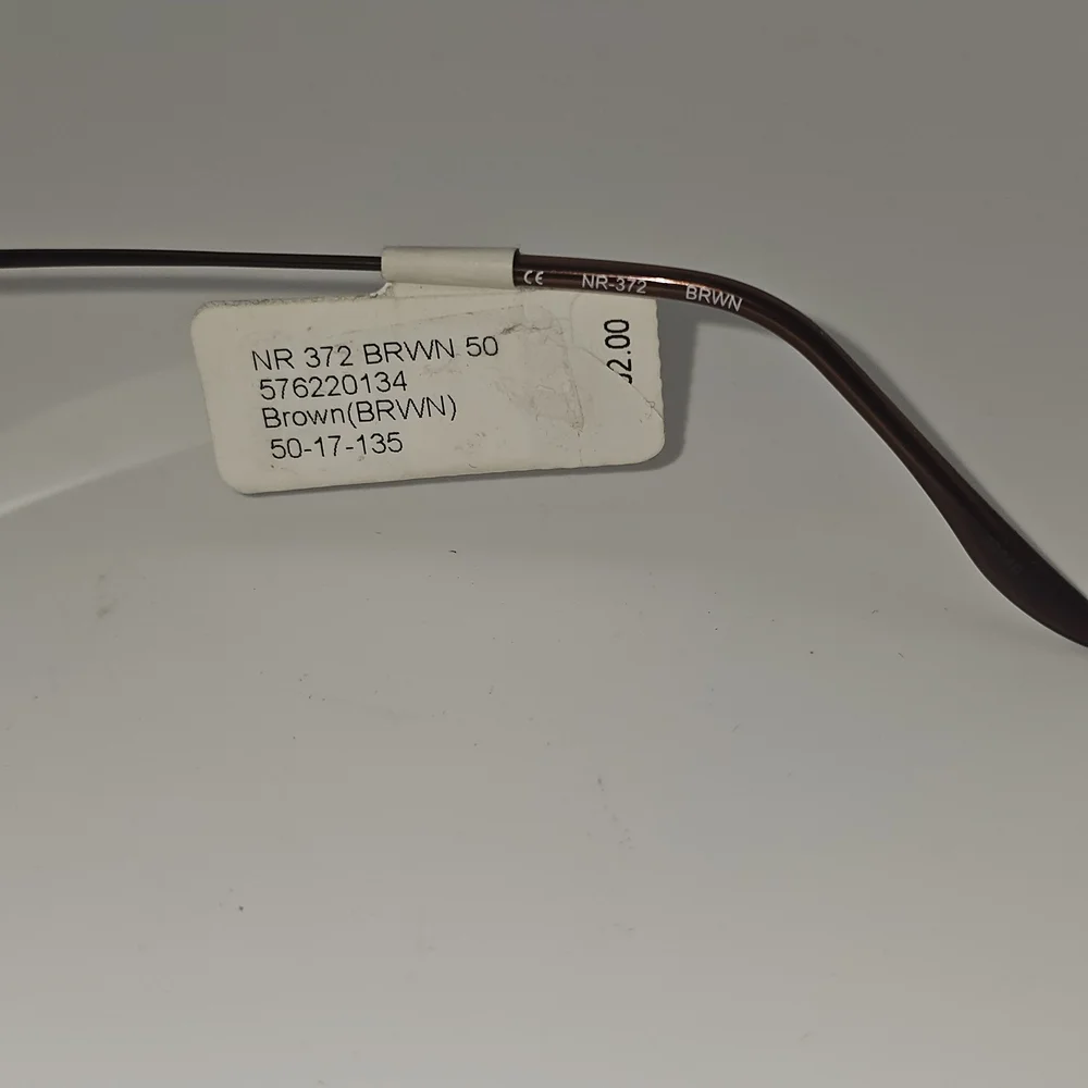 Naturally‎ Rimless NR 372 Eyeglasses Frame 50-17-135 Brown